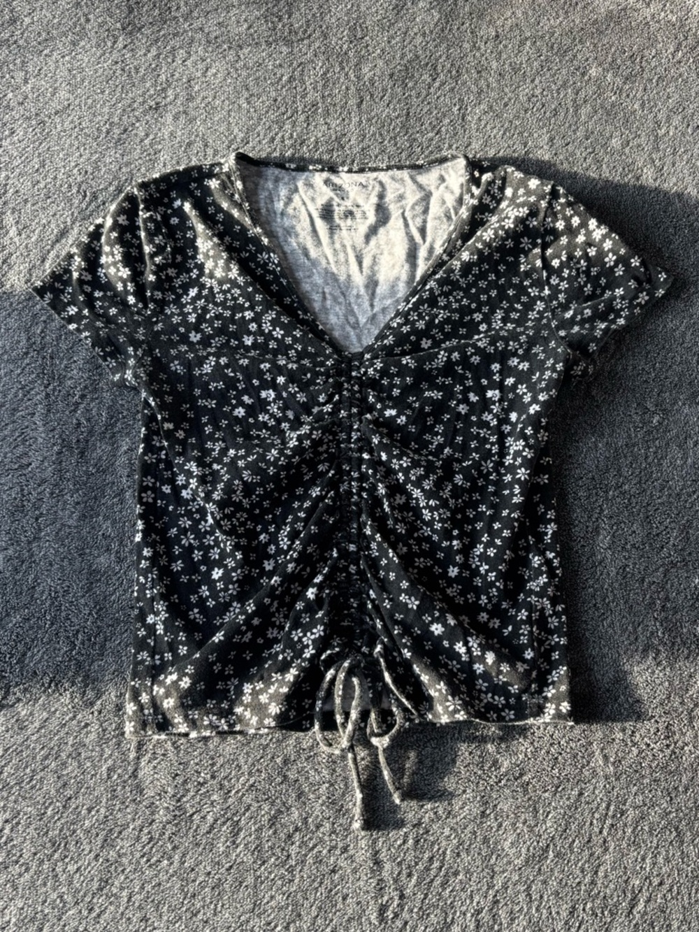 floral scrunch front top